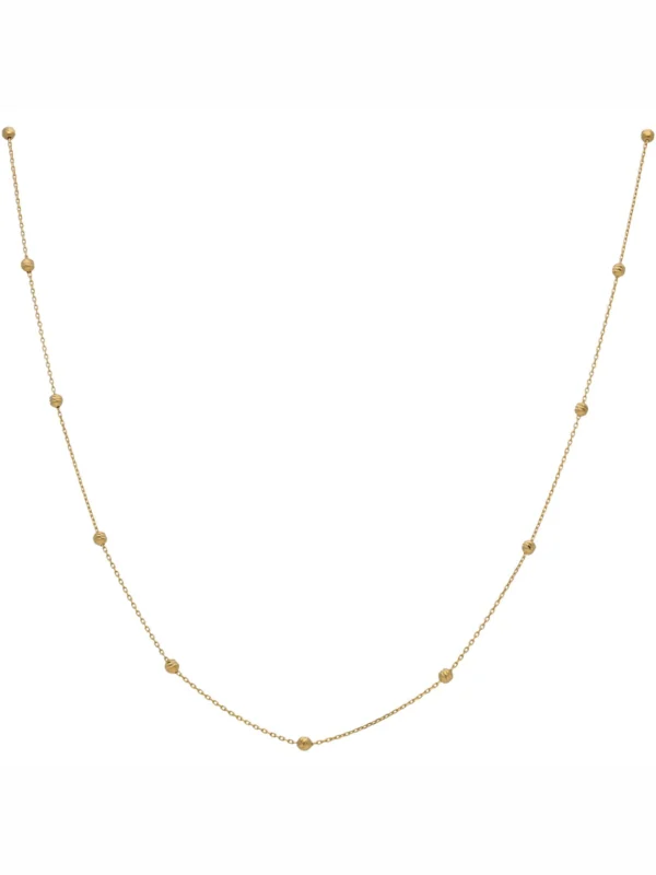 William May 9ct Yellow Gold 18 Inch Bobble Station Satellite Necklace