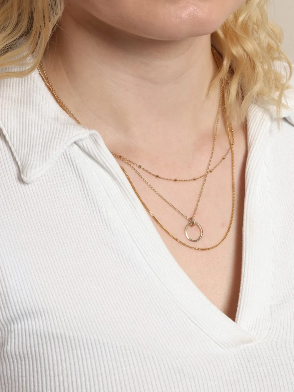 William May 9ct Yellow Gold 18 Inch Bobble Station Satellite Necklace, view 3