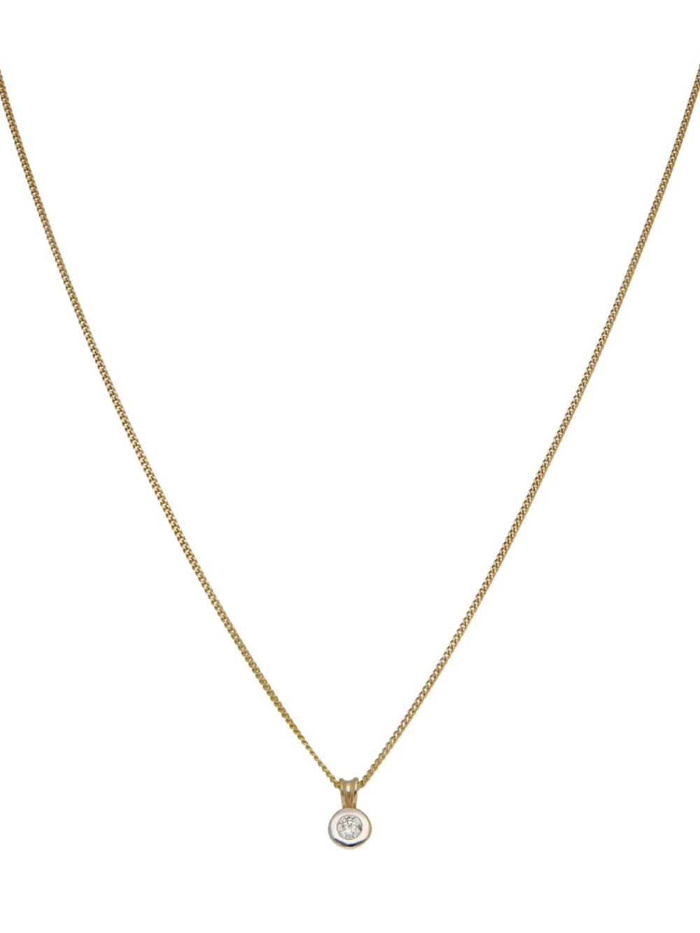 William May 9ct Yellow Gold 18 Inch Diamond Pendant & Chain, view 2