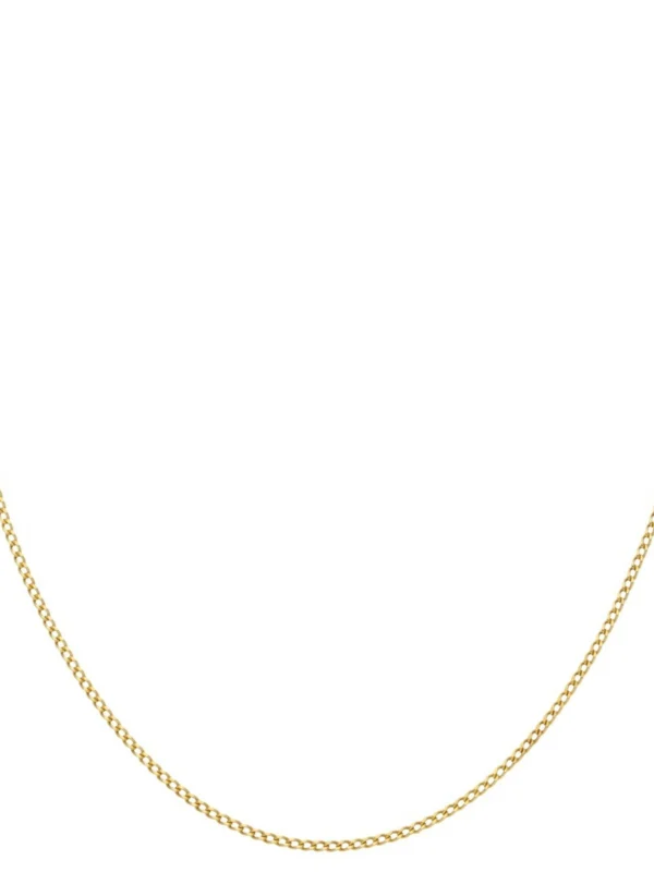 William May 9ct Yellow Gold 18 Inch Hollow Slim Curb Link Chain Necklace