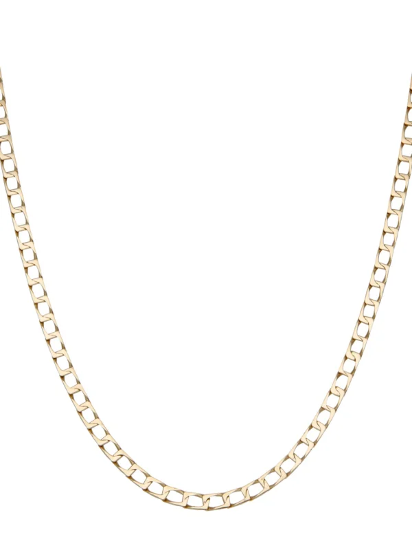 William May 9ct Yellow Gold 18" Square Curb Chain Necklace