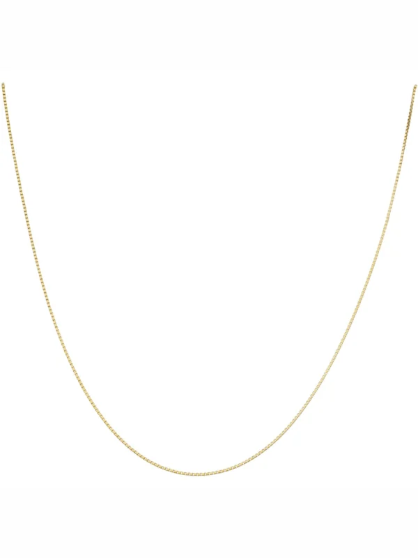 William May 9ct Yellow Gold 18" Venetian Box Link Chain Necklace