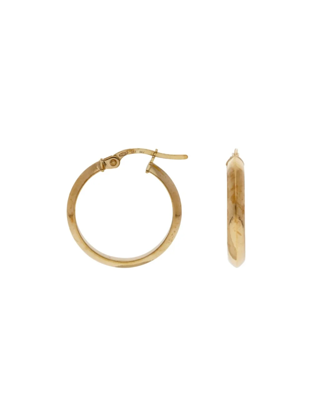 William May 9ct Yellow Gold 18mm Polished Hoop Creole Earrings, view 2