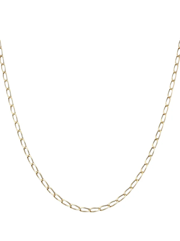 William May 9ct Yellow Gold 19" Open Oval Curb Link Chain Necklace