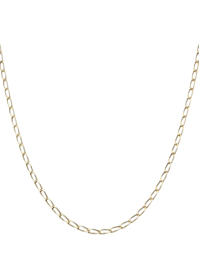 William May 9ct Yellow Gold 19" Open Oval Curb Link Chain Necklace