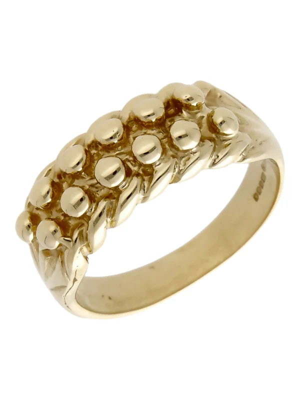 William May 9ct Yellow Gold 2 Row Keeper Ring