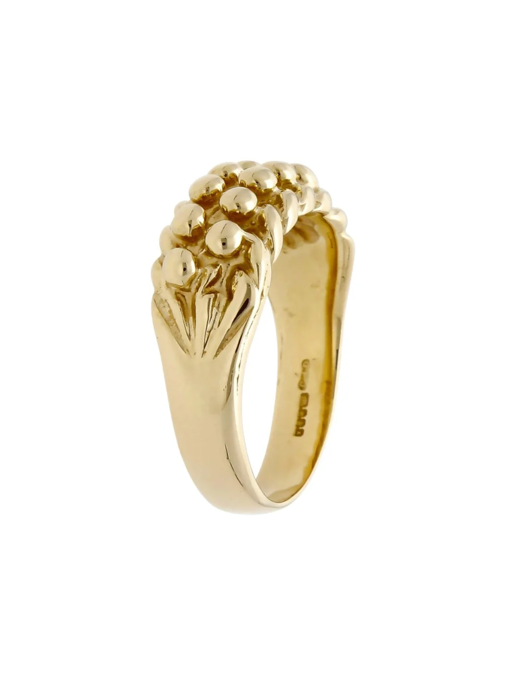 William May 9ct Yellow Gold 2 Row Keeper Ring, view 2