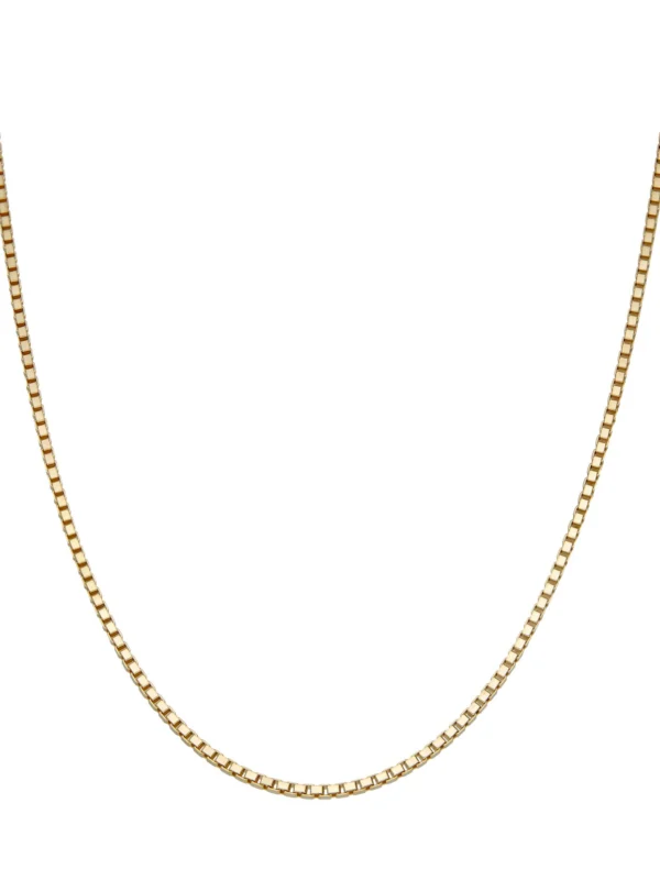 William May 9ct Yellow Gold 20" Box Link Chain Necklace