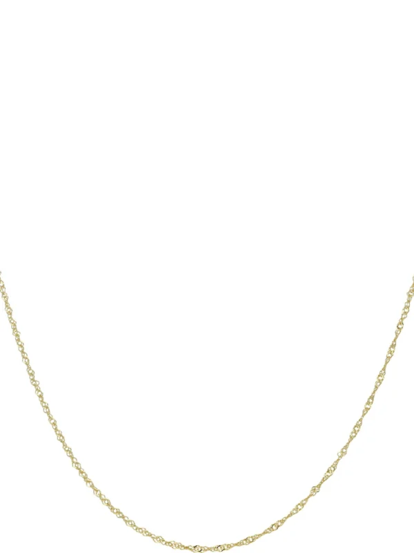 William May 9ct Yellow Gold 20" Singapore Twisted Curb Chain Necklace