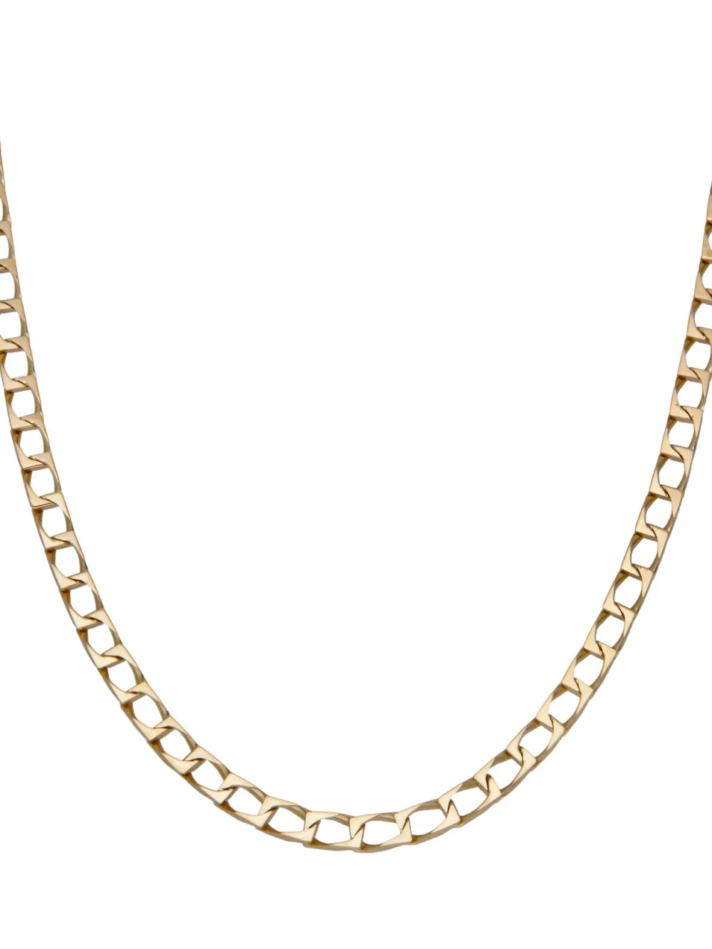 William May 9ct Yellow Gold 20" Square Curb Chain Necklace