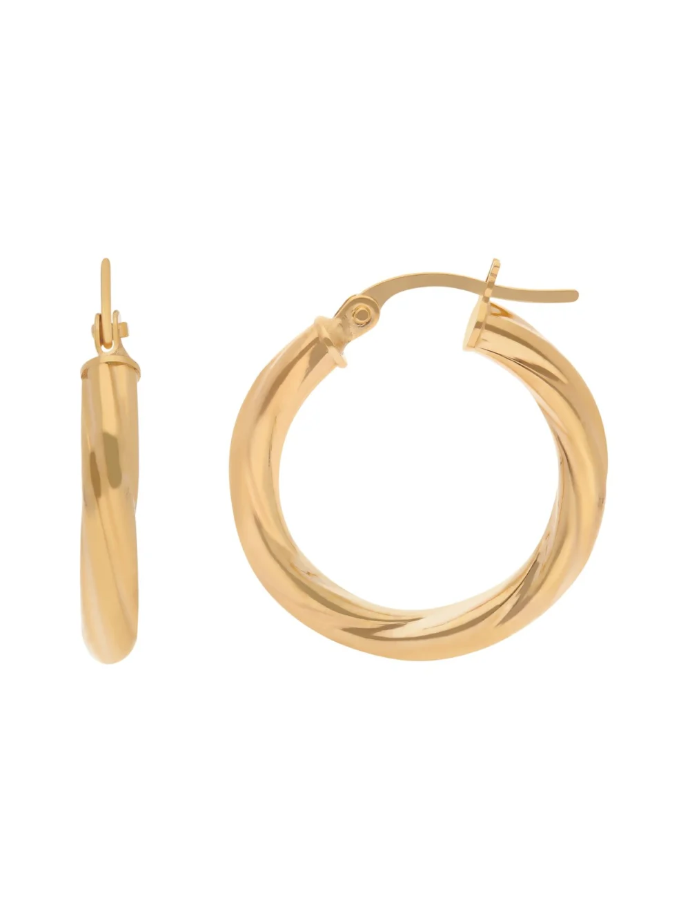 William May 9ct Yellow Gold 20mm Twisted Hoop Earrings