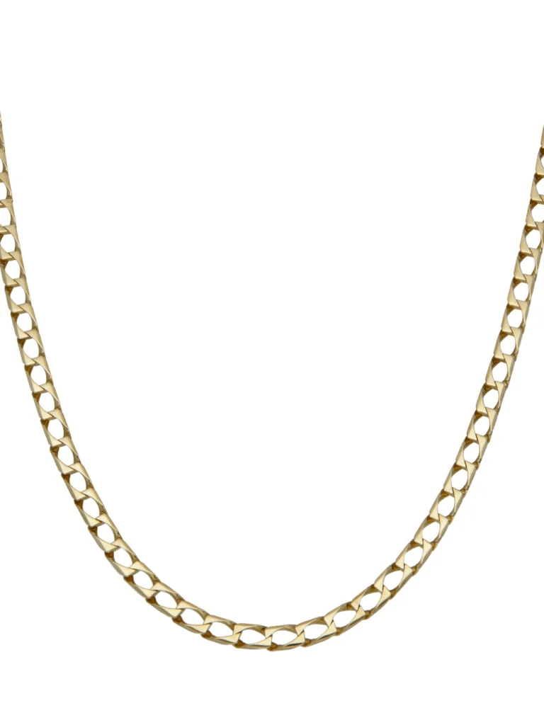 William May 9ct Yellow Gold 21.5" Square Curb Chain Necklace