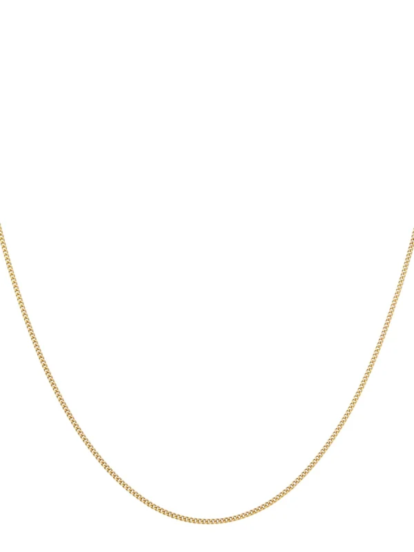 William May 9ct Yellow Gold 22" Diamond-Cut Curb Link Chain Necklace