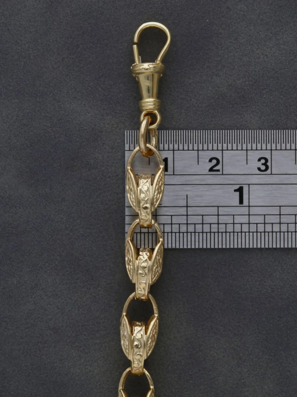 William May 9ct Yellow Gold 22" Patterned Tulip Link Chain Necklace 63G, view 3