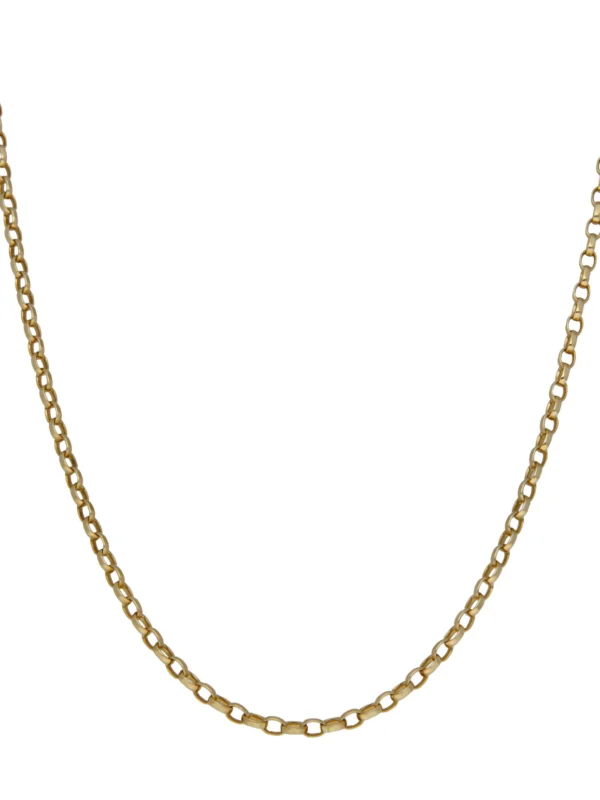 William May 9ct Yellow Gold 24" Faceted Belcher Chain Necklace