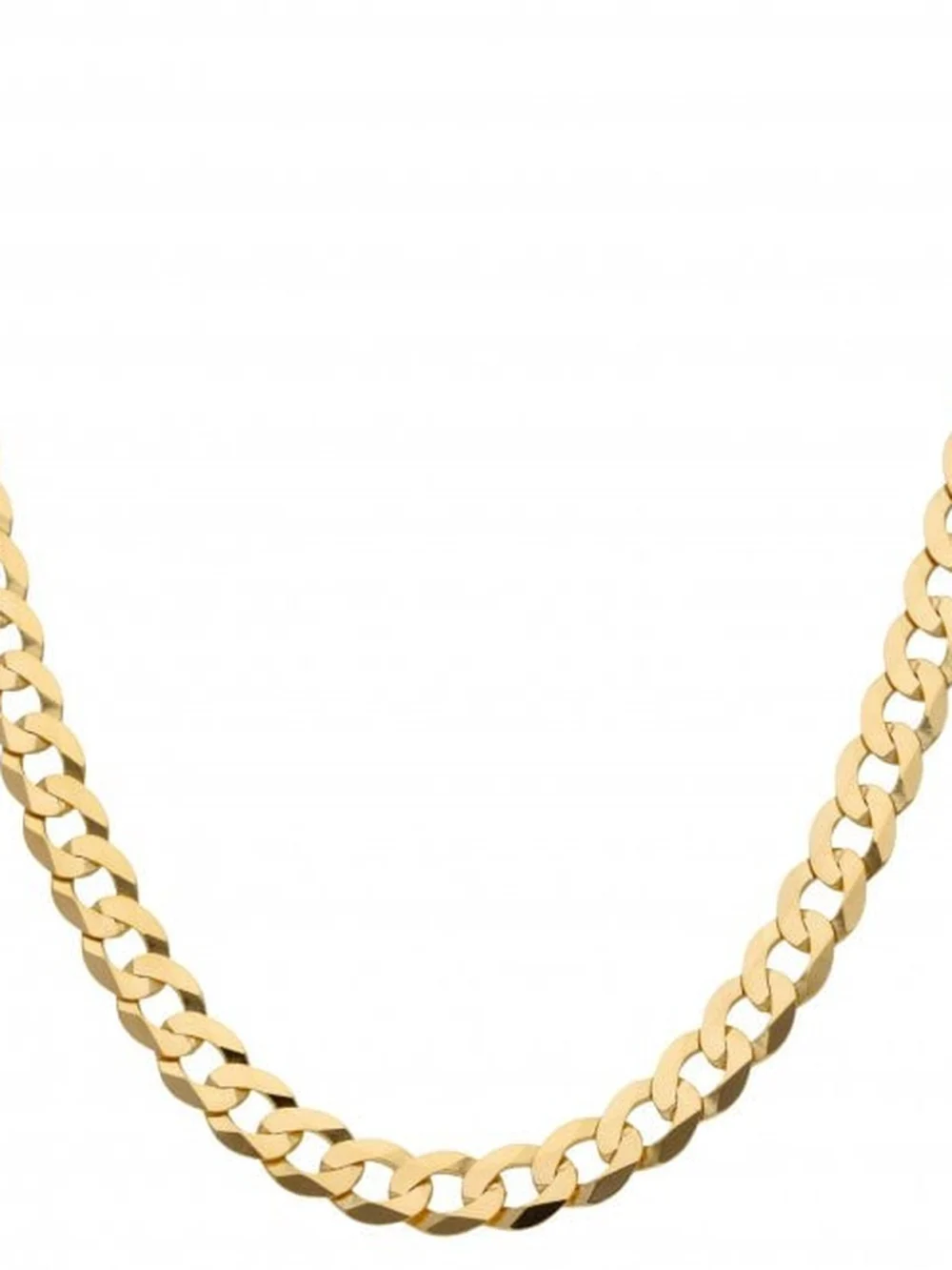 William May 9ct Yellow Gold 24 Inch Flat Curb Link Chain Necklace 1.1Oz, view 3