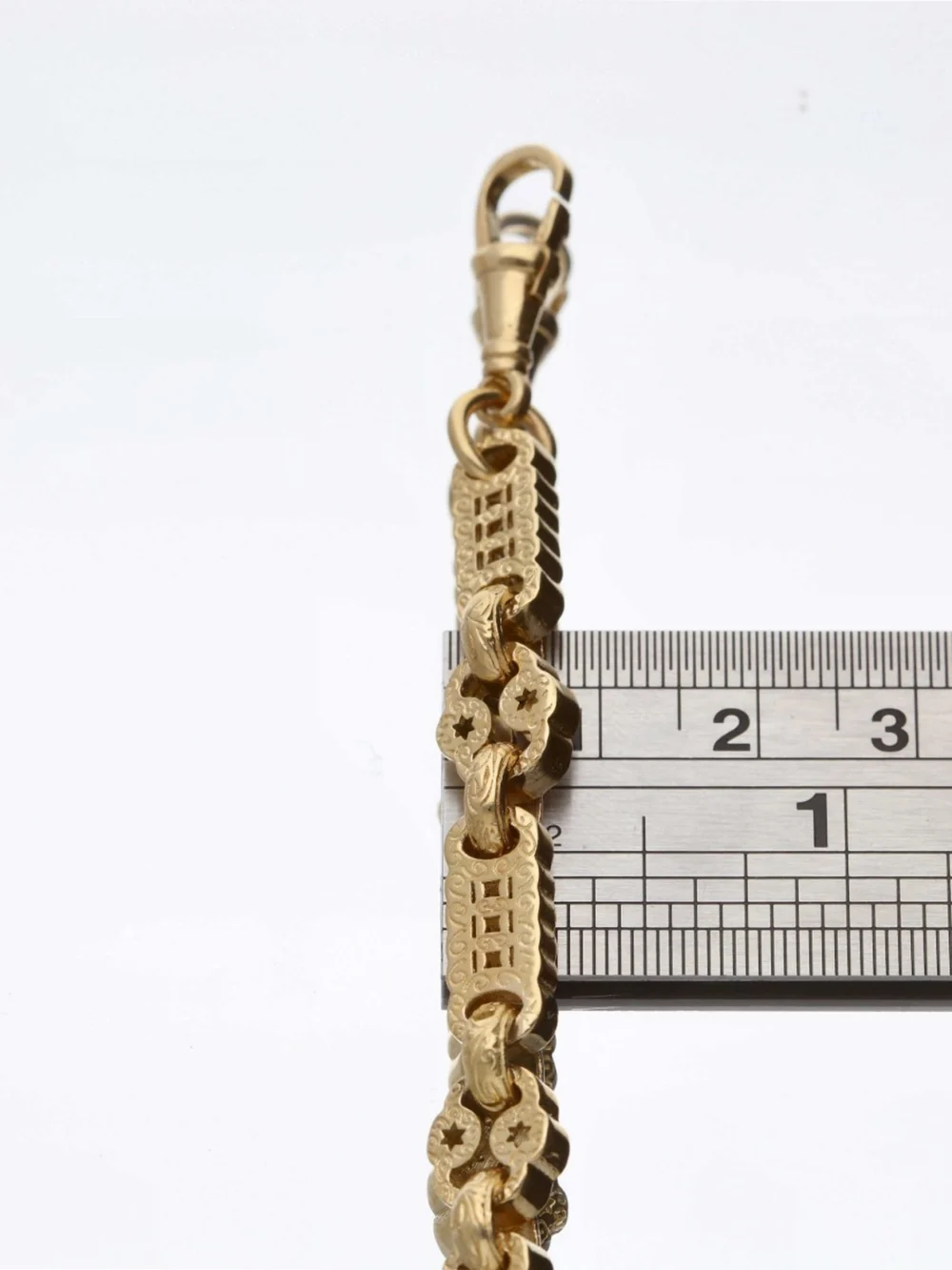 William May 9ct Yellow Gold 24" Stars & Bars Chain Necklace 2Oz, view 2