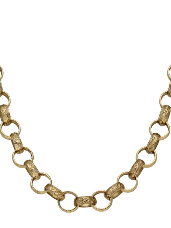 William May 9ct Yellow Gold 25" Pattern & Polish Belcher Necklace 2.1Oz