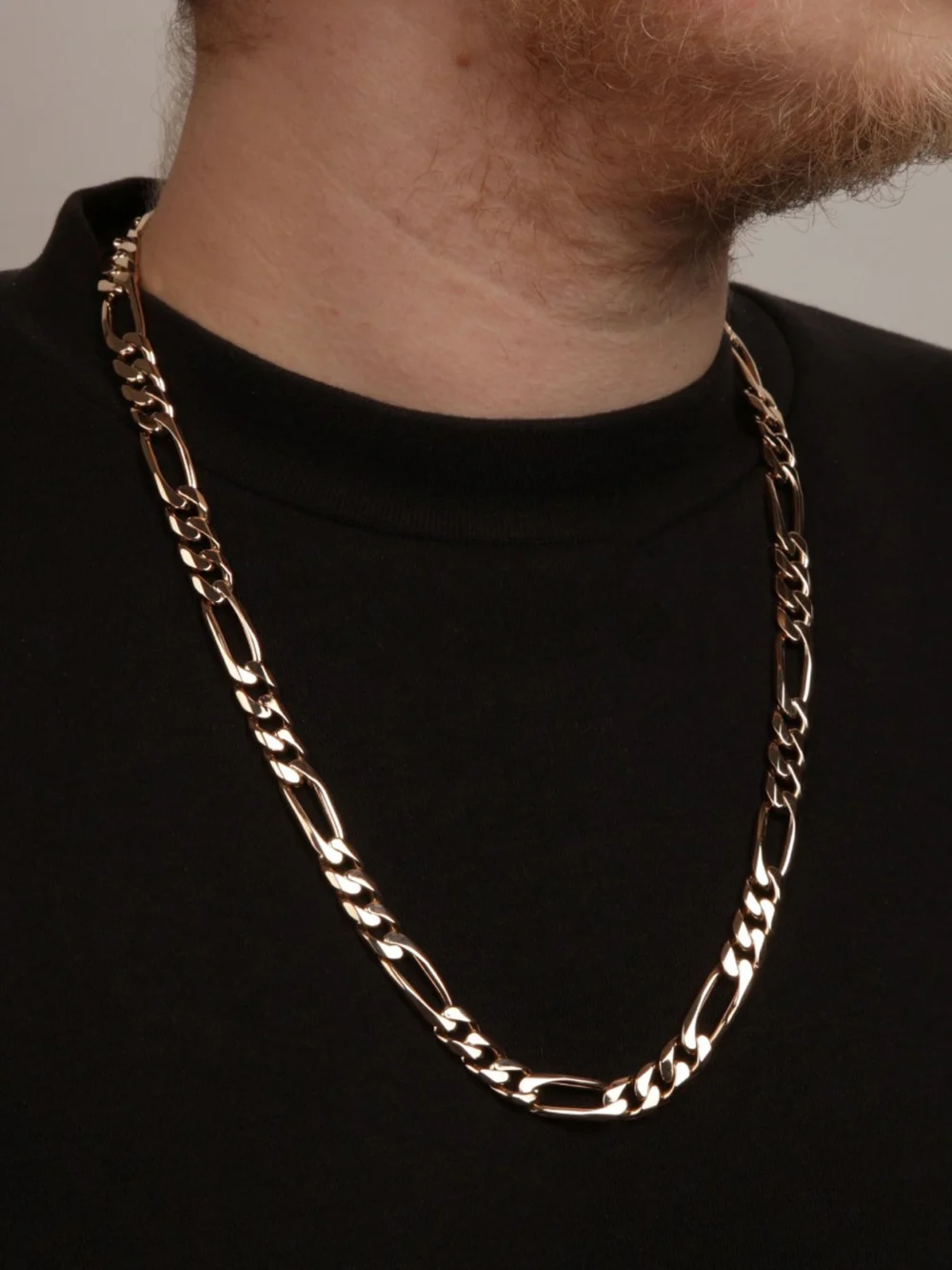 William May 9ct Yellow Gold 26" Heavy Figaro Chain Necklace, view 2