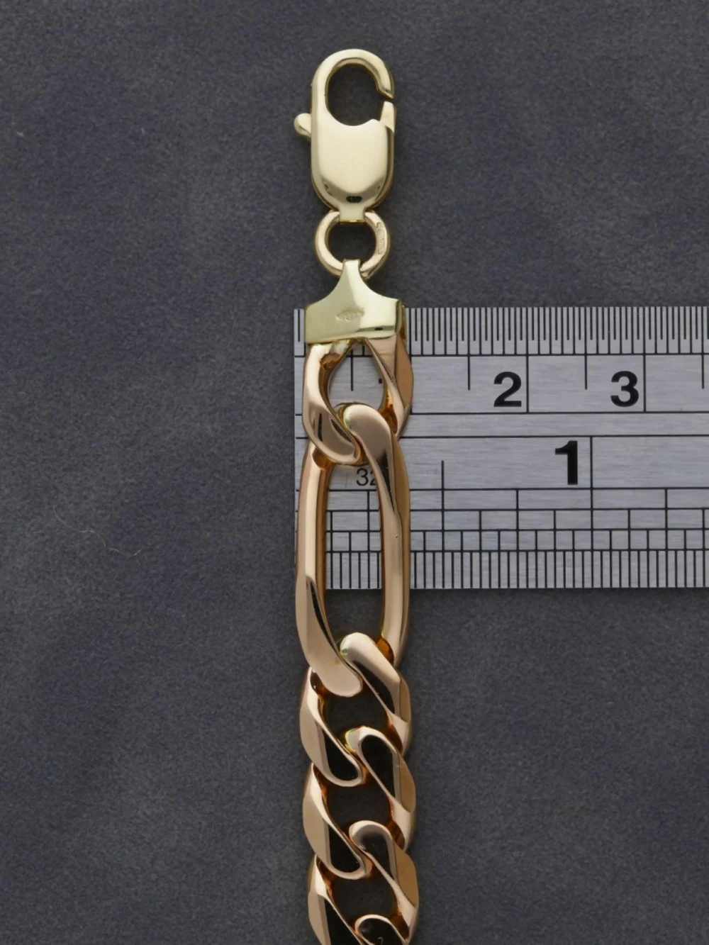William May 9ct Yellow Gold 26" Heavy Figaro Chain Necklace, view 3