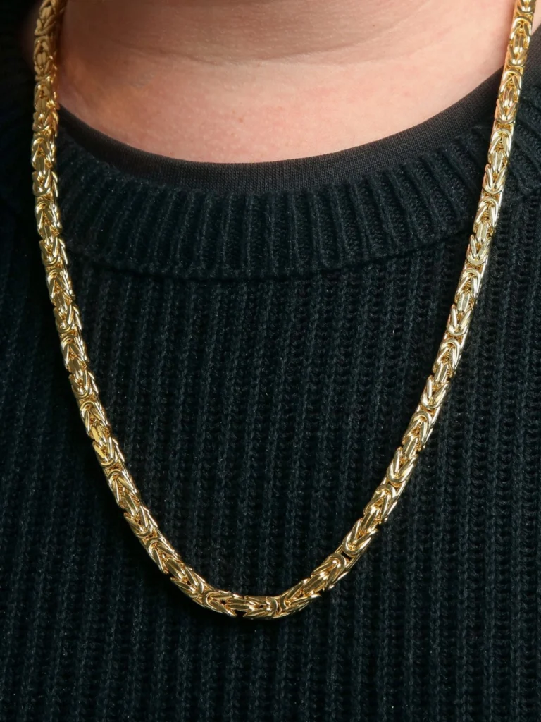 William May 9ct Yellow Gold 26" Square Byzantine Chain Necklace 3.8Oz