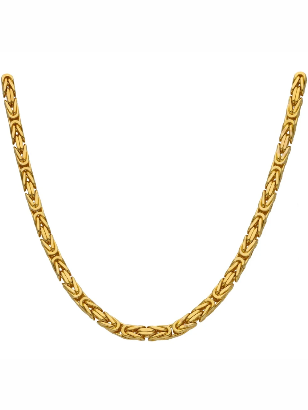 William May 9ct Yellow Gold 26" Square Byzantine Chain Necklace 3.8Oz, view 2