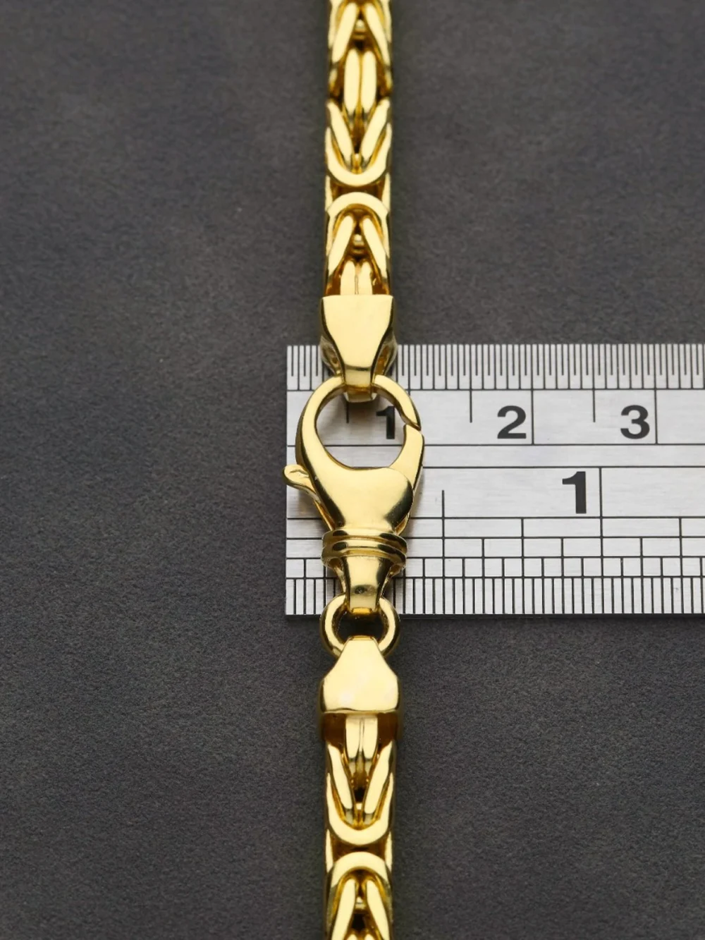 William May 9ct Yellow Gold 26" Square Byzantine Chain Necklace 3.8Oz, view 4