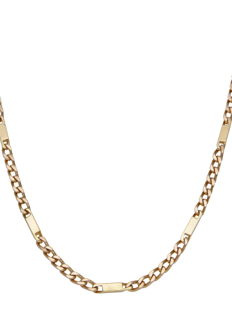 William May 9ct Yellow Gold 28" Curb & Bar Link Chain Necklace