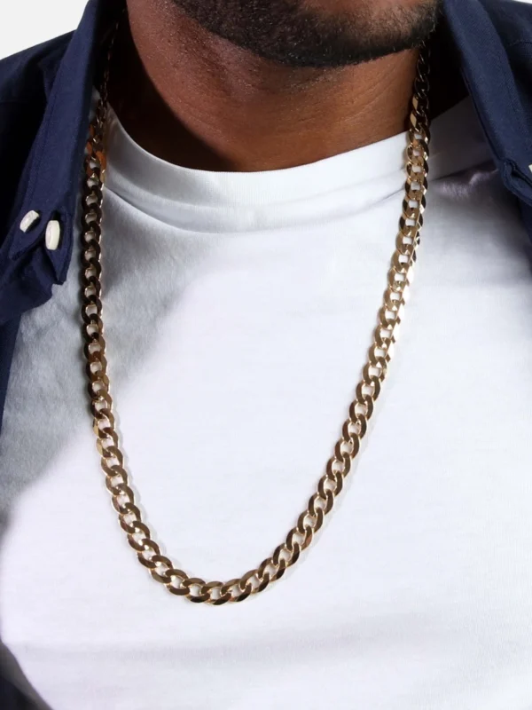 William May 9ct Yellow Gold 28 Inch Flat Curb Link Chain Necklace 1.7Oz