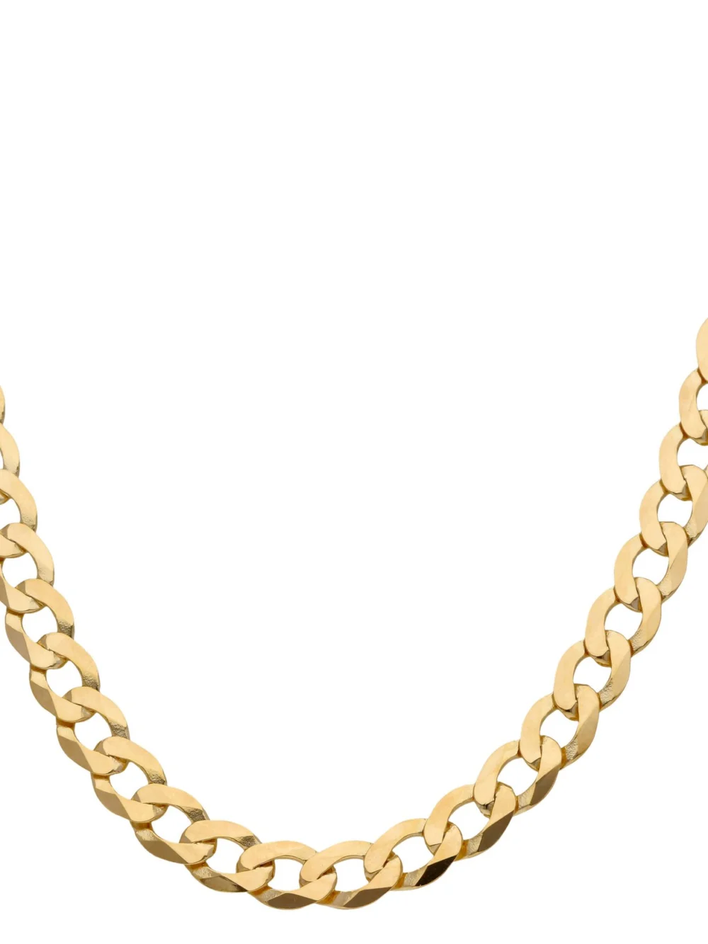 William May 9ct Yellow Gold 28 Inch Flat Curb Link Chain Necklace 1.7Oz, view 2