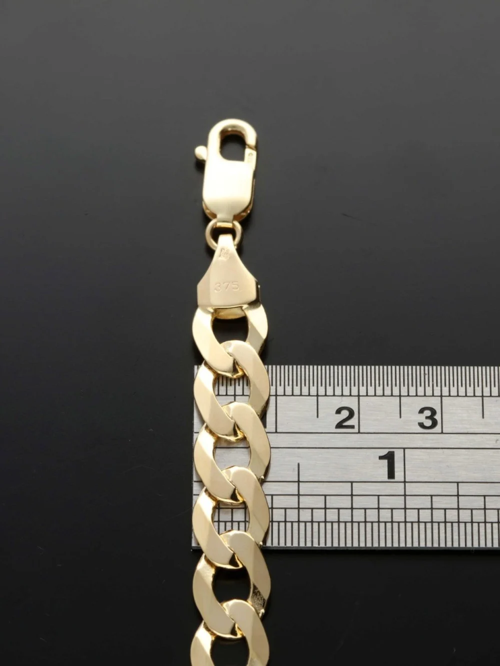 William May 9ct Yellow Gold 28 Inch Flat Curb Link Chain Necklace 1.7Oz, view 3