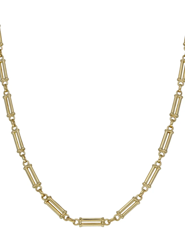 William May 9ct Yellow Gold 30" Fancy Bar Link Chain Necklace
