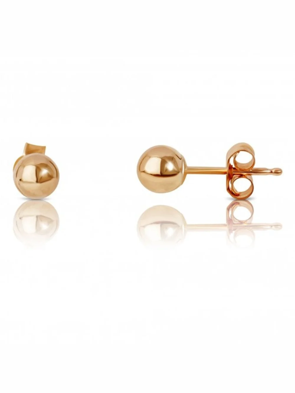 William May 9ct Yellow Gold 4mm Ball Stud Earrings, view 2