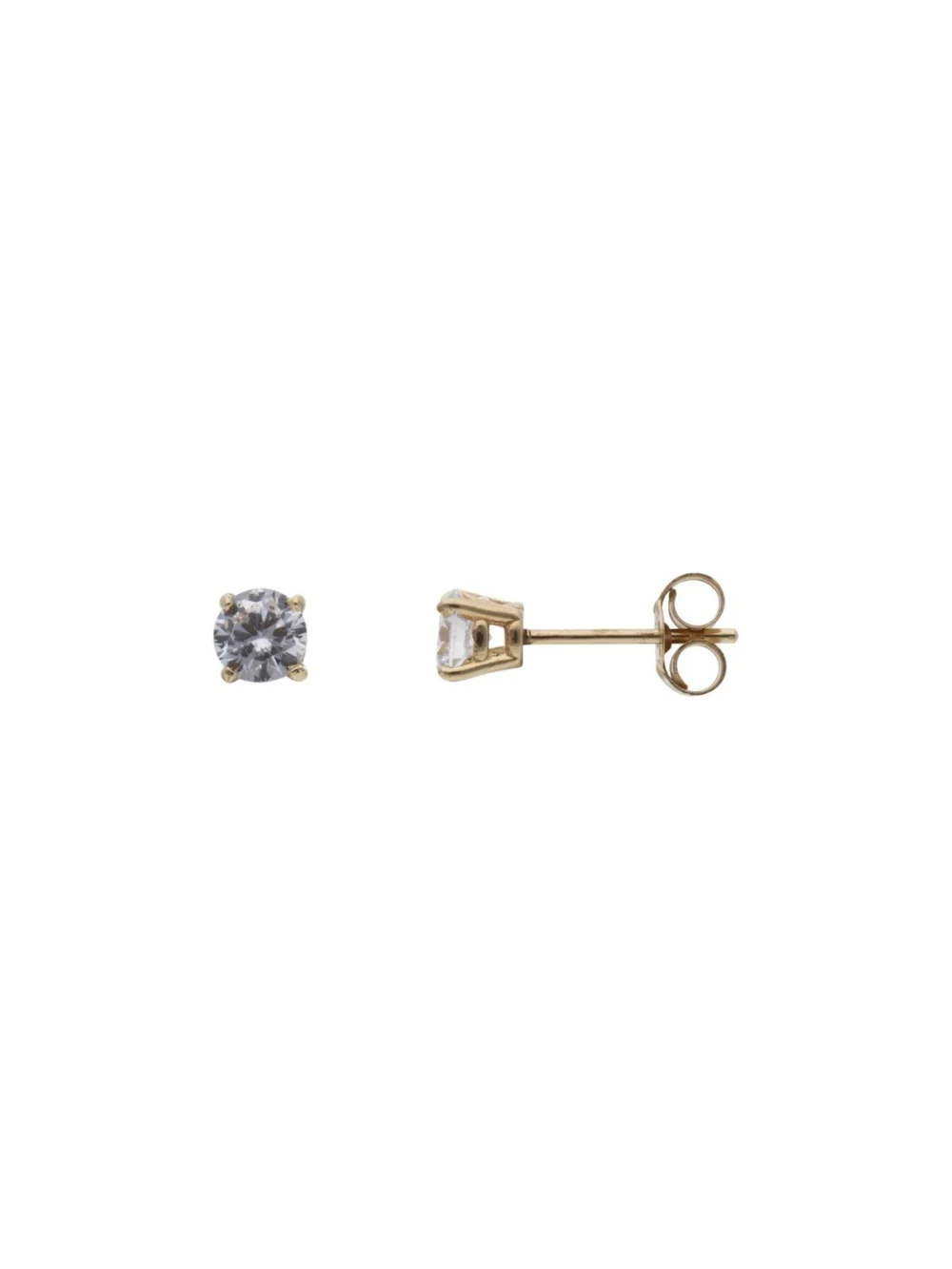 William May 9ct Yellow Gold 4mm Cubic Zirconia Stud Earrings