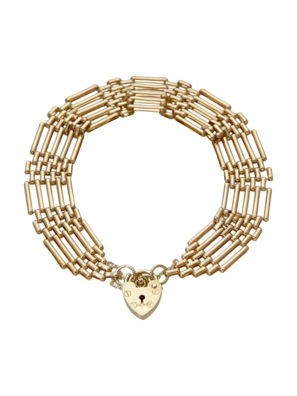 William May 9ct Yellow Gold 5 Bar Gate Bracelet