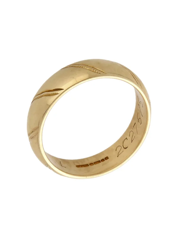 William May 9ct Yellow Gold 5mm Patterned Wedding Band Ring