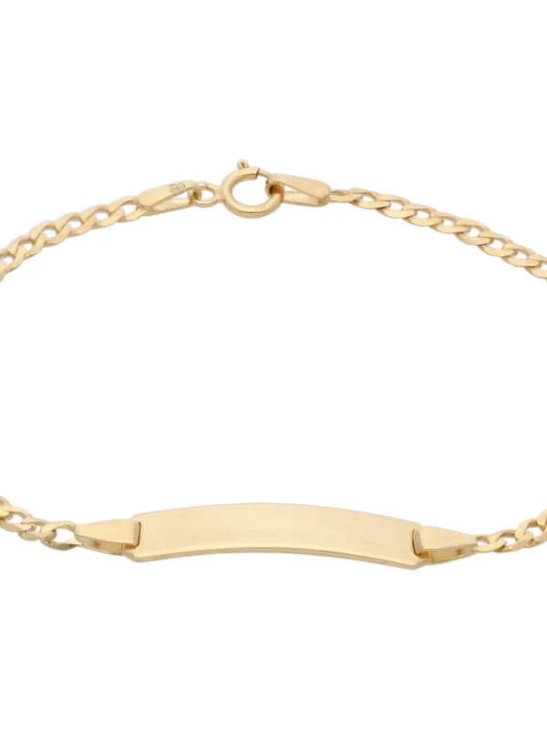 William May 9ct Yellow Gold 6 Inch Curb Link Childs Identity Bracelet