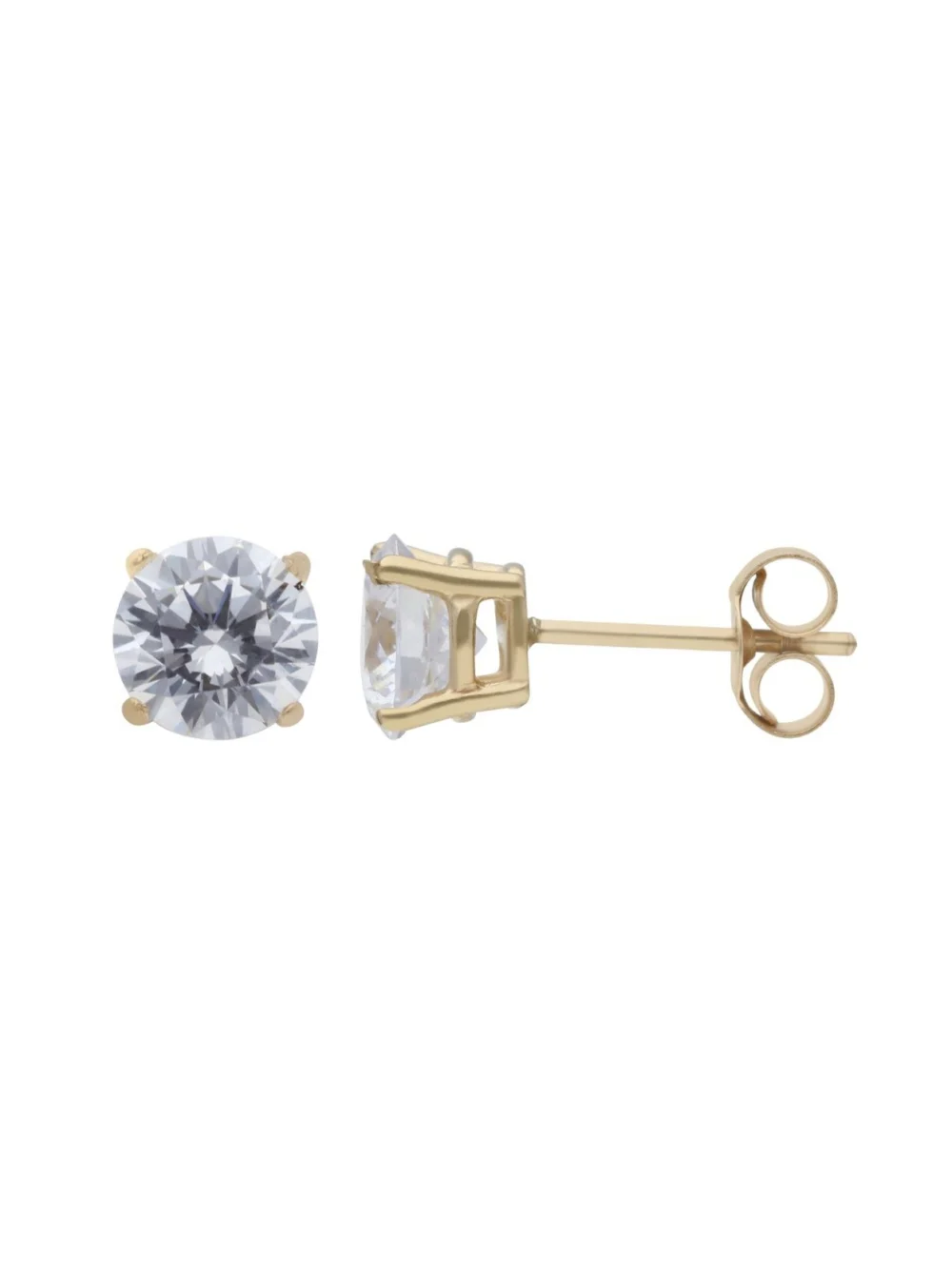 William May 9ct Yellow Gold 6mm Cubic Zirconia Stud Earrings