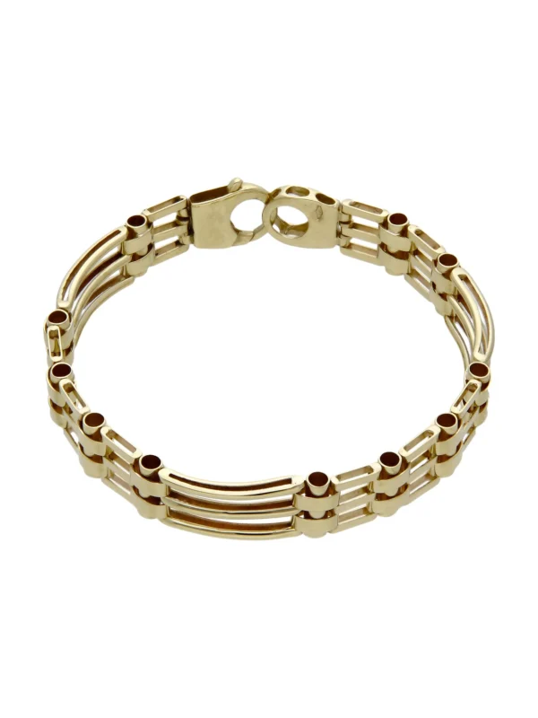 William May 9ct Yellow Gold 7" Gate Link Bracelet