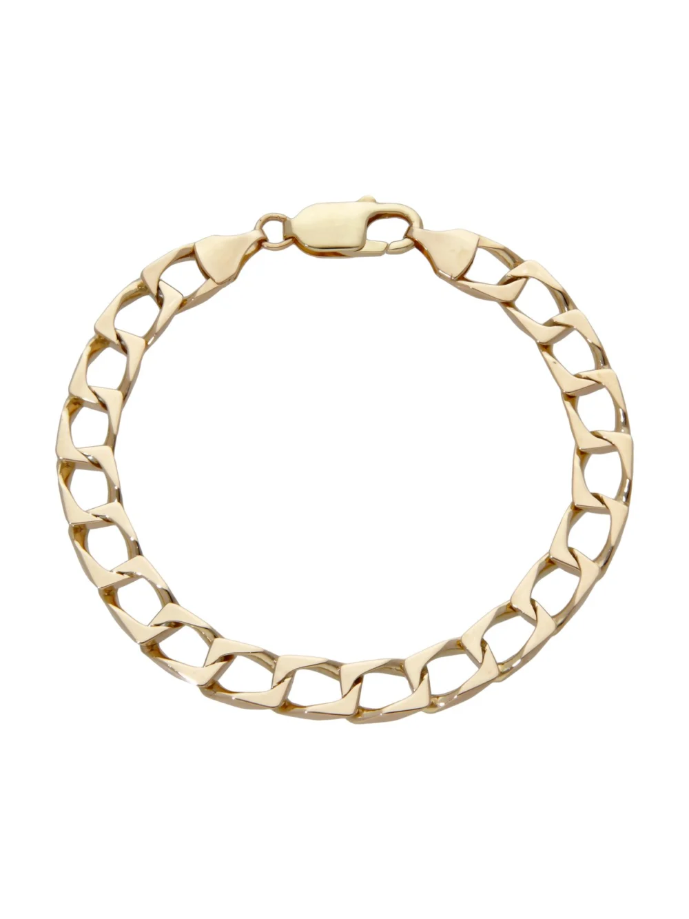 William May 9ct Yellow Gold 7" Square Curb Bracelet