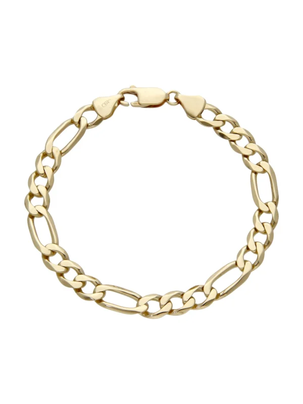 William May 9ct Yellow Gold 7.25" Figaro Bracelet