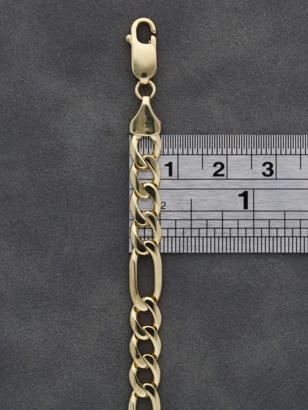 William May 9ct Yellow Gold 7.25" Figaro Bracelet, view 2