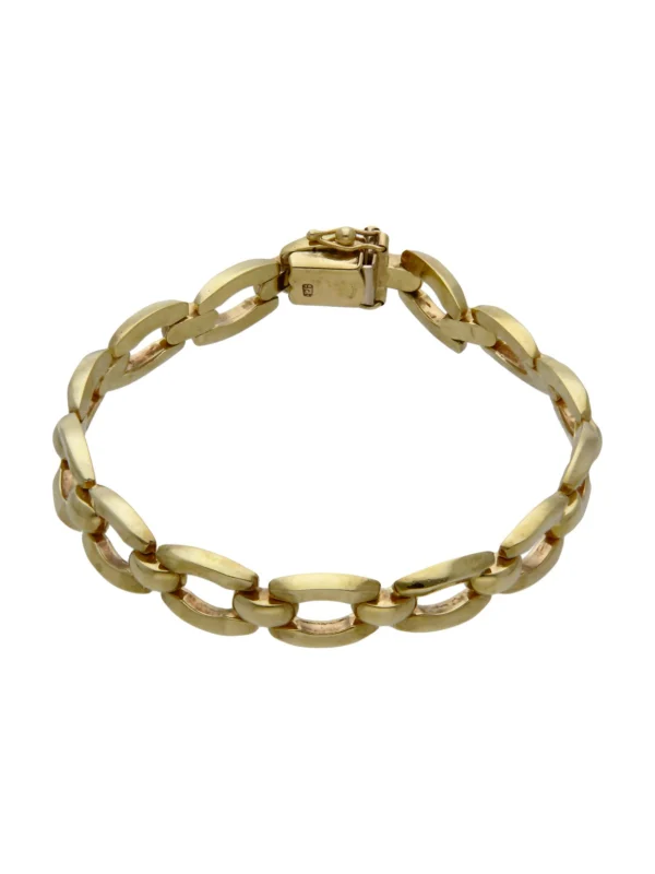 William May 9ct Yellow Gold 7.25" Hollow Fancy Link Bracelet