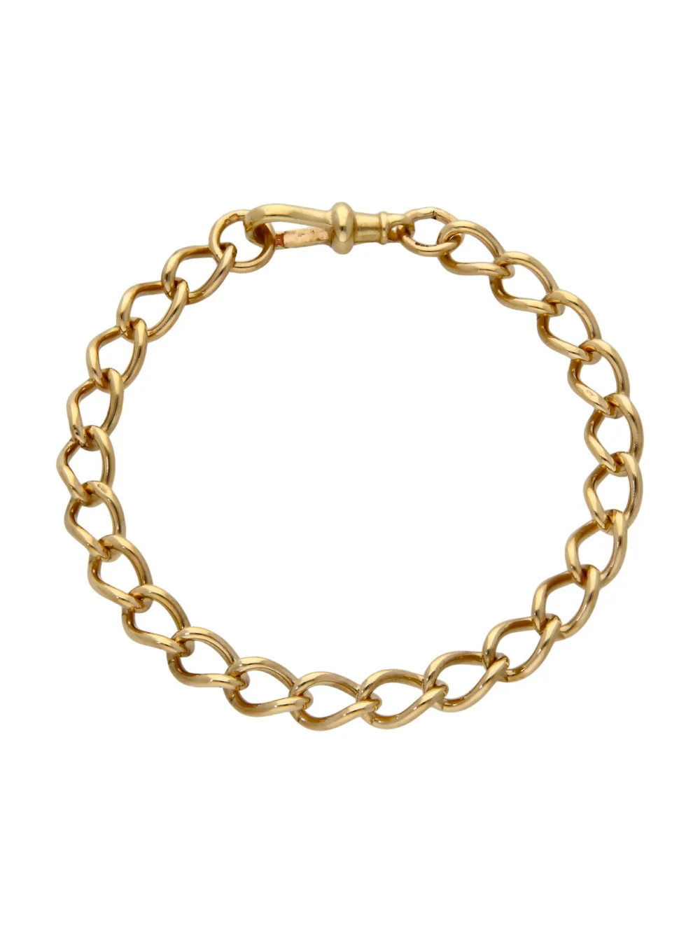 William May 9ct Yellow Gold 7.5" Albert Style Curb Link Bracelet
