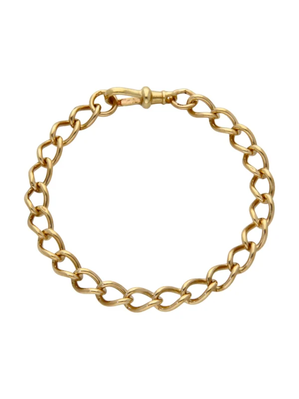 William May 9ct Yellow Gold 7.5" Albert Style Curb Link Bracelet