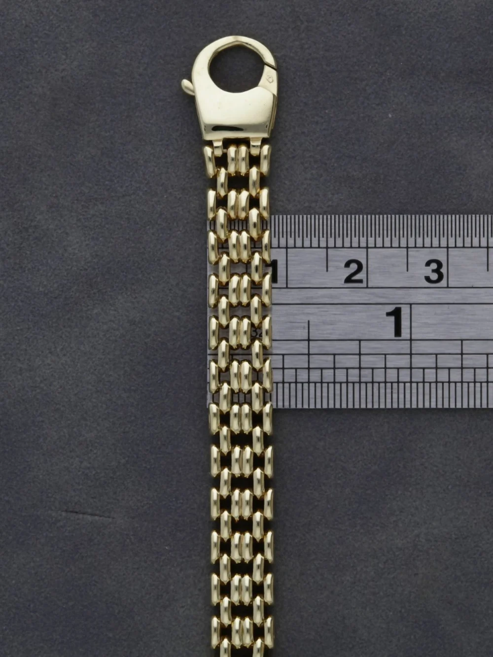 William May 9ct Yellow Gold 7.5" Fancy Brick Link Bracelet, view 2