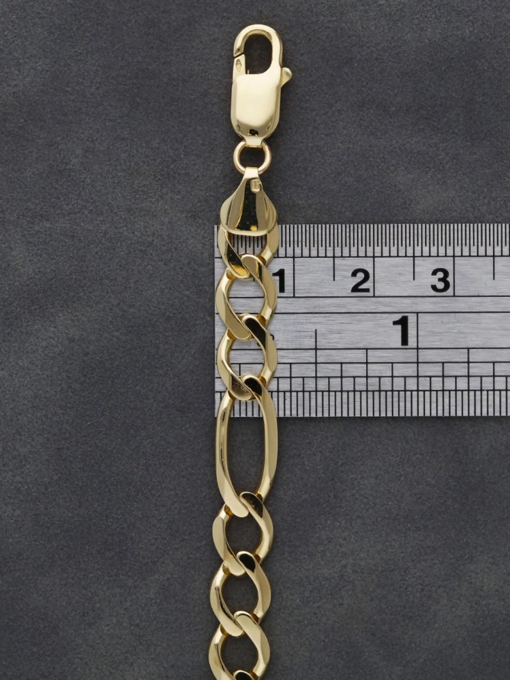 William May 9ct Yellow Gold 7.5" Figaro Bracelet, view 2