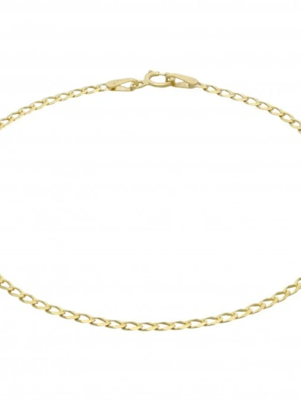 William May 9ct Yellow Gold 7.5" Flat Curb Link Bracelet