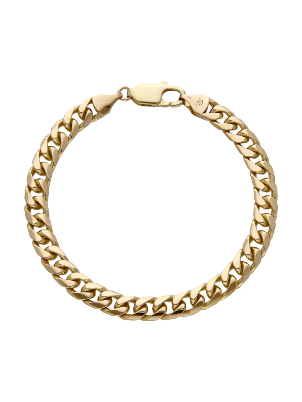 William May 9ct Yellow Gold 7.5" Heavy Curb Bracelet
