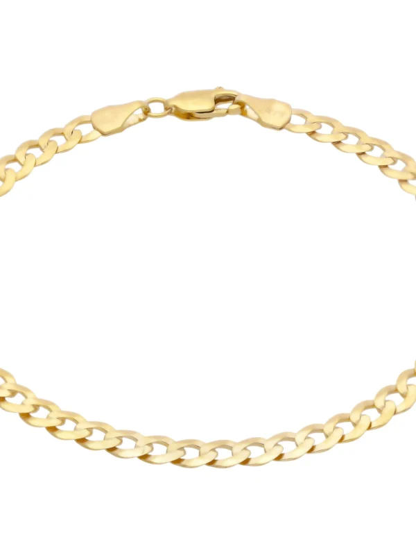 William May 9ct Yellow Gold 7.5 Inch Solid Curb Link Bracelet